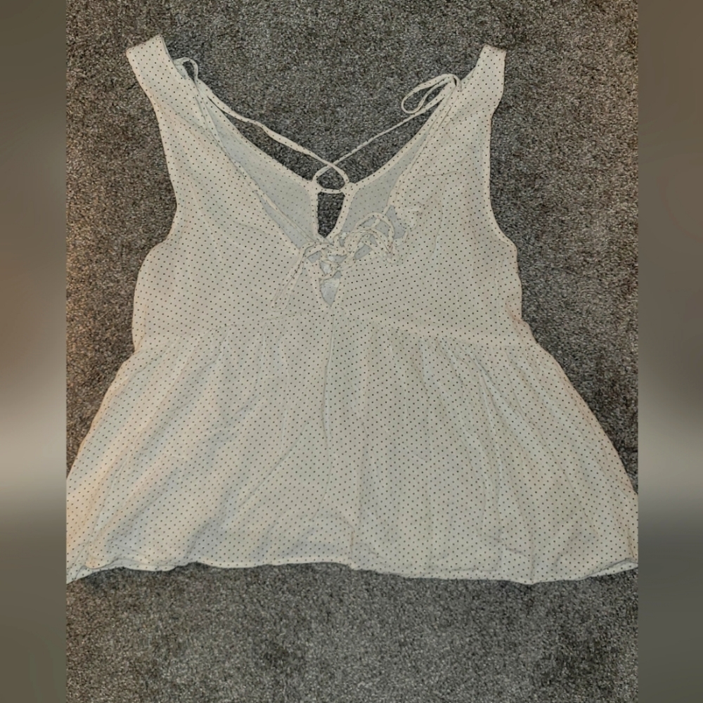 White and Black Poka Dot Tank